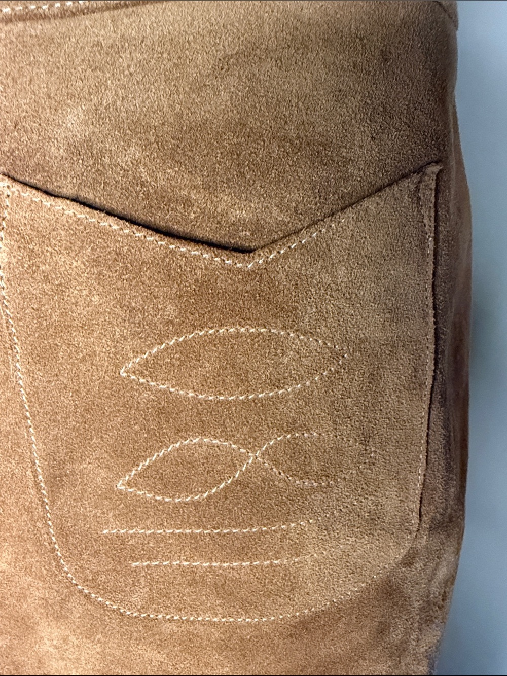 Free People Suede Mini Skirt in Camel - Picture 3 of 6